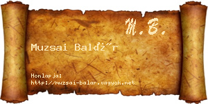 Muzsai Balár névjegykártya